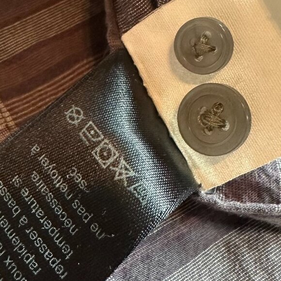 John Varvatos Plaid Button-Down Shirt Long Sleeve 100% Cotton Purple Size Large - Picture 12 of 13